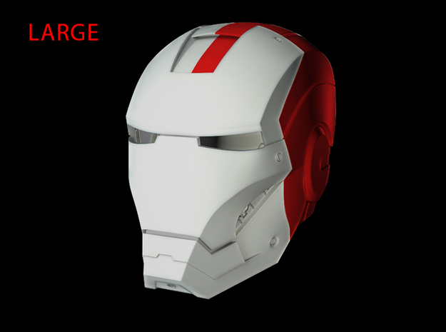 Iron Man Helmet - Head Left Side (Large) 2 of 4 in White Natural Versatile Plastic