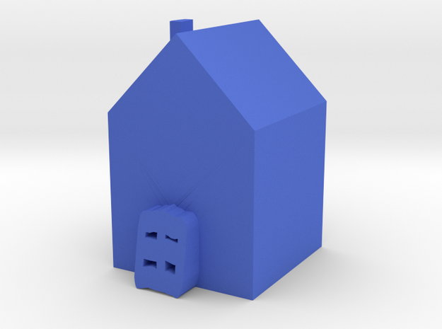 Tiny House in Blue Processed Versatile Plastic