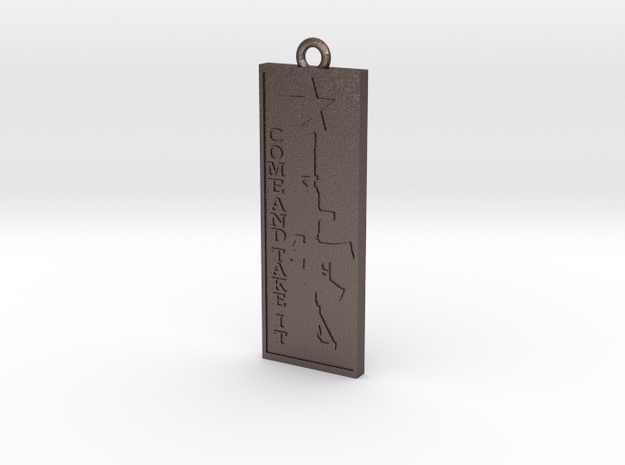 Come and take it Pendant in Polished Bronzed-Silver Steel