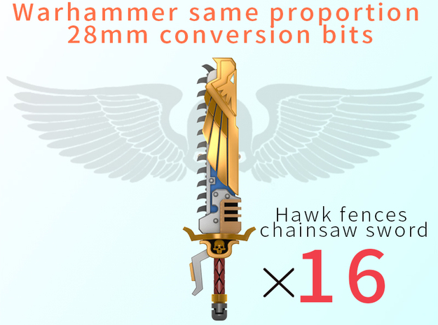 Hawk fences chainsaw sword in Tan Fine Detail Plastic