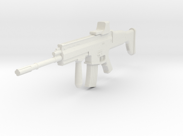 1:6 Miniature FN Scar Mk16 Gun in White Natural Versatile Plastic