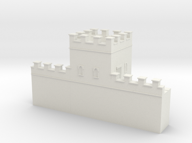 Hadrian's  wall 1/600 turret  in White Natural Versatile Plastic