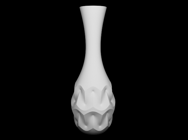 Curvy Flower Vase in White Natural Versatile Plastic: Medium
