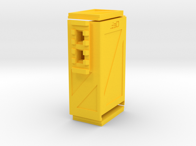 Crate Battery Box (54mm x 35mm x 94mm ID) in Yellow Processed Versatile Plastic