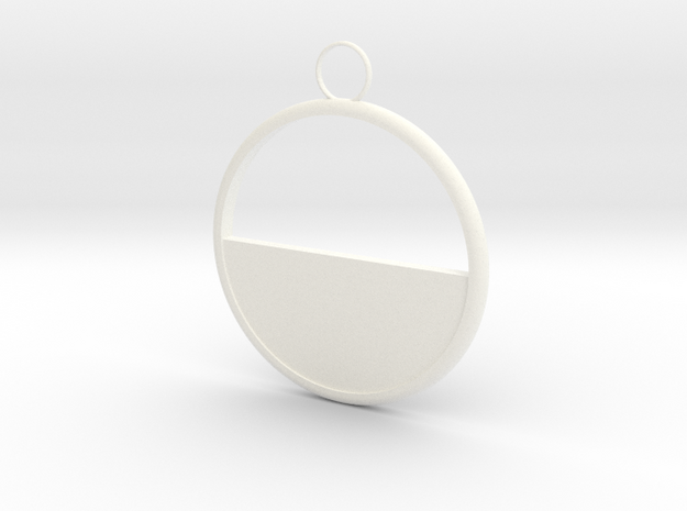 Round Earring in White Processed Versatile Plastic