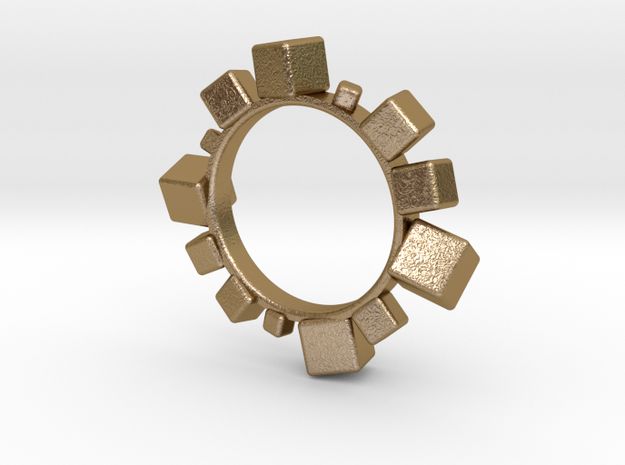 Cube Bracelet in Polished Gold Steel