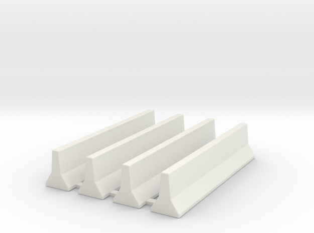 JerseyBarrierGroup15mm in White Natural Versatile Plastic