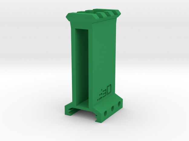 Type I Picatinny Riser (2.5" Rise) (3-Slots) in Green Processed Versatile Plastic