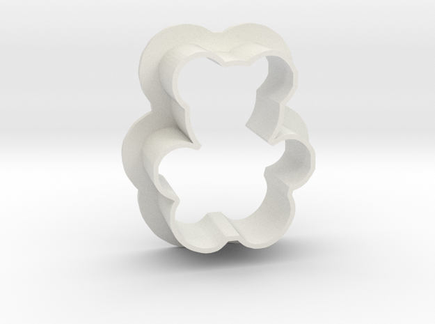 Teddy cookie cutter in White Natural Versatile Plastic