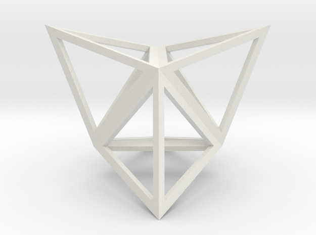 Stellated Tetrahedron 1" in White Natural Versatile Plastic