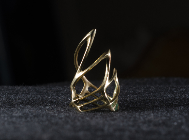 Swirling Claw Ring in Natural Brass: 7 / 54