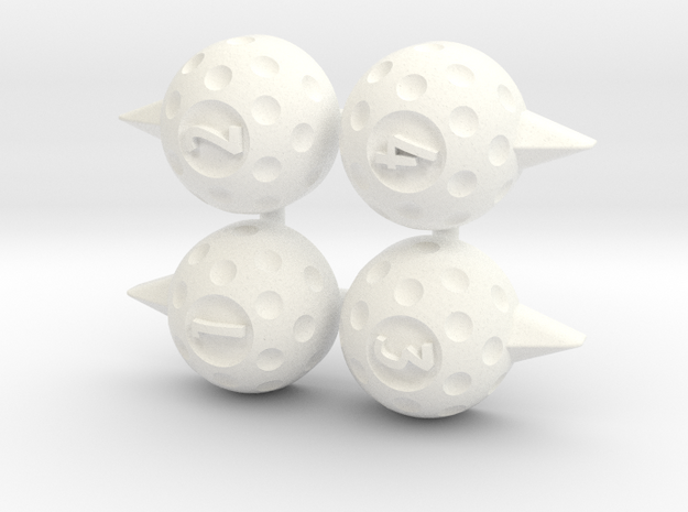 ASG Golf Markers (4 pcs) in White Processed Versatile Plastic