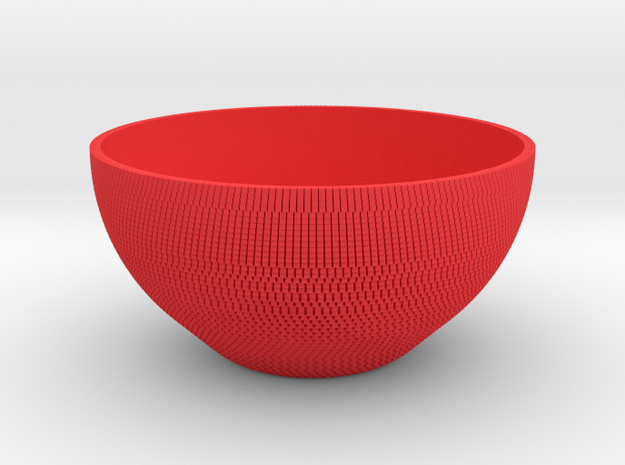 Bowl Pixels in Red Processed Versatile Plastic
