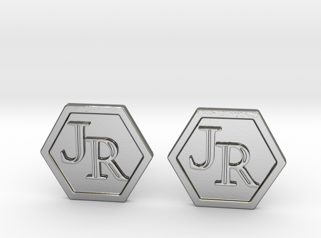 Monogram Cufflinks JR in Polished Silver