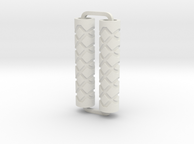 Slimline Pro loops 02 engraved lathe in White Natural Versatile Plastic