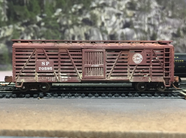 N Scale Southern Pacific (SP) Style Stock Car Door in Tan Fine Detail Plastic