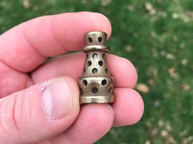 Lantern Pocket Pawn  in Polished Bronze Steel