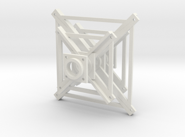'N Scale' - 3/32" Truss Frame in White Natural Versatile Plastic