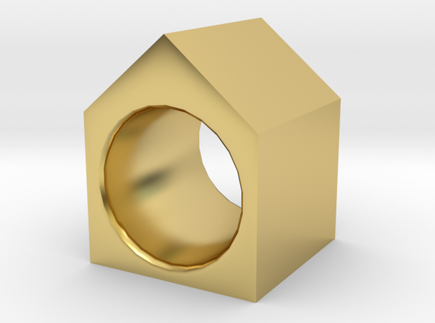 House Ring in Polished Brass
