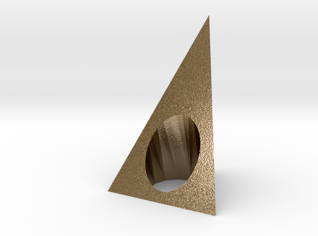 Pyramid 2 Ring in Polished Gold Steel