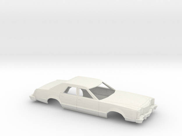 1/18 1977-79 Ford LTD II Sedan in White Natural Versatile Plastic