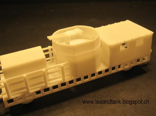 1/144 German Flakwagen Reichsbahn in White Natural Versatile Plastic