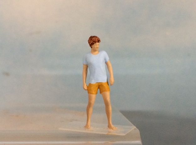Male Standing Barefoot in Smoothest Fine Detail Plastic: 1:64 - S
