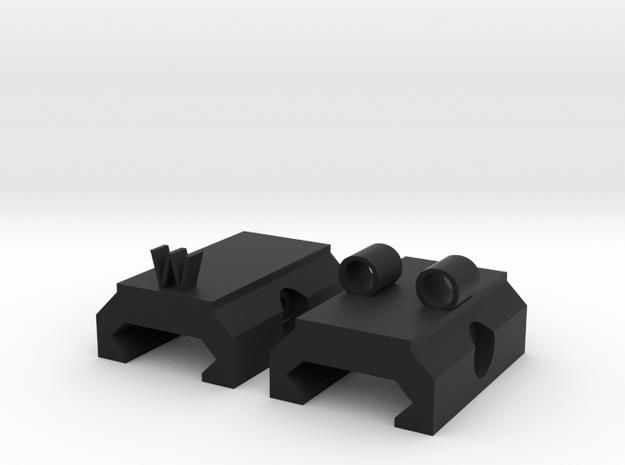 OWO Iron Sights For Piccatiny Rail in Black Natural Versatile Plastic