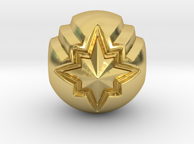 Captain Marvel Charm in Polished Brass