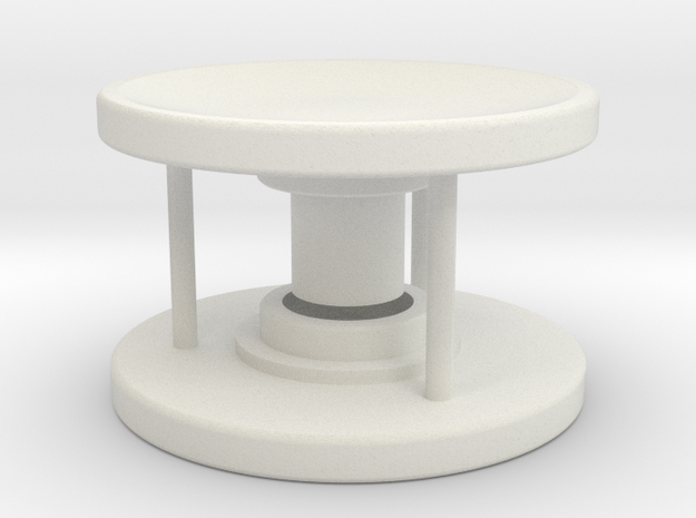 Spinner Caps - Screw Design (Pair) in White Natural Versatile Plastic