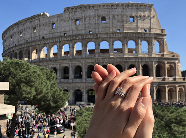 Colosseum Ring. Rome in your heart in Natural Silver: 7 / 54