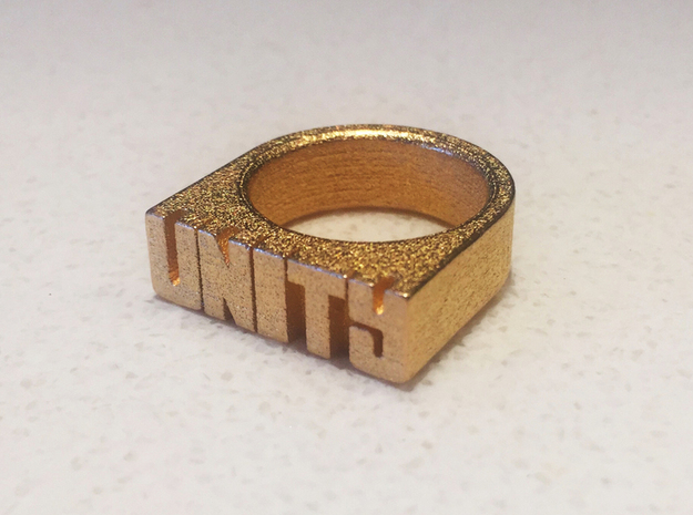 15.0mm Replica Rick James 'Unity' Ring in Polished Gold Steel