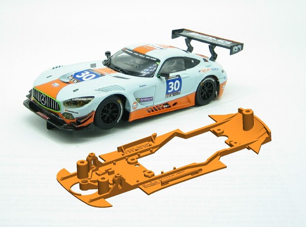 PSSX00101 Chassis for Scalextric Mercedes AM GT3 in White Natural Versatile Plastic