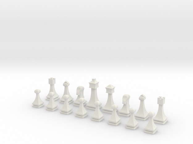Scrollsaw/Bandsaw Chess Pieces (set) in White Natural Versatile Plastic