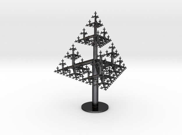 Tetrahedral Tree in Polished and Bronzed Black Steel