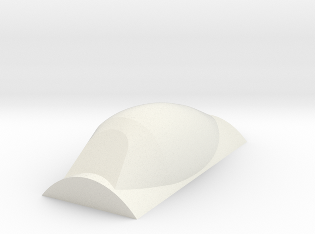 P47 D Canopy, Hollow, Bubble type in White Natural Versatile Plastic
