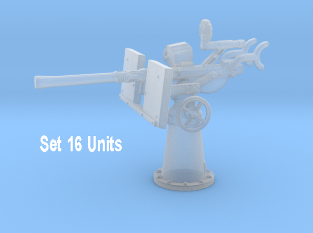 1/450 USN 20mm Single Oerlikon Set x16 in Tan Fine Detail Plastic