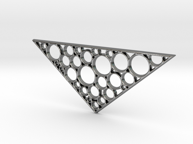 Triangular Statement Pendant in Polished Silver