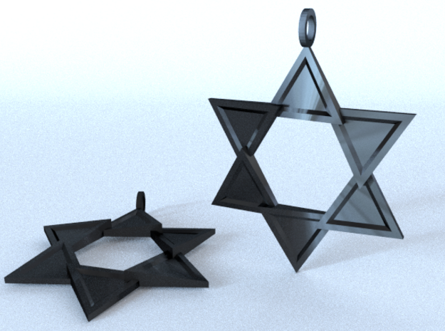 Star Of David in Polished Bronzed Silver Steel