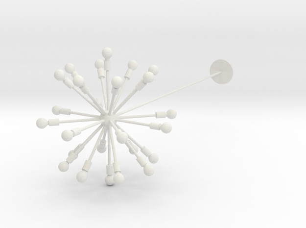 Sputnik Chandelier in White Natural Versatile Plastic