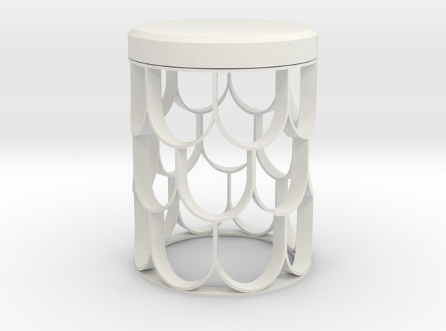 Fish Scale Side Table in White Natural Versatile Plastic