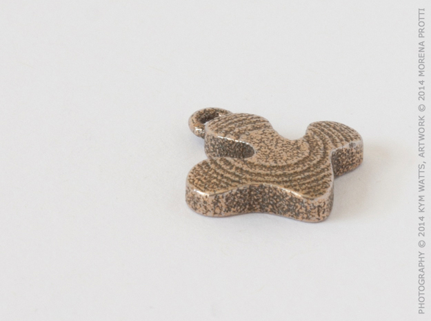 Treefrog Foot  Pendant in Polished Bronzed Silver Steel