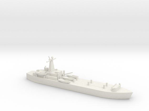 1/700 Scale British LST-3 in White Natural Versatile Plastic
