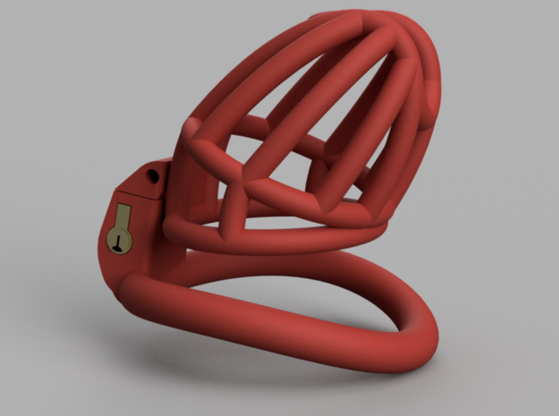 Cherry Keeper Cage - Long Wide in Red Processed Versatile Plastic