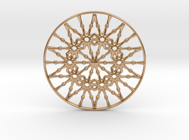 Bulbs Wheel Pendant in Polished Bronze