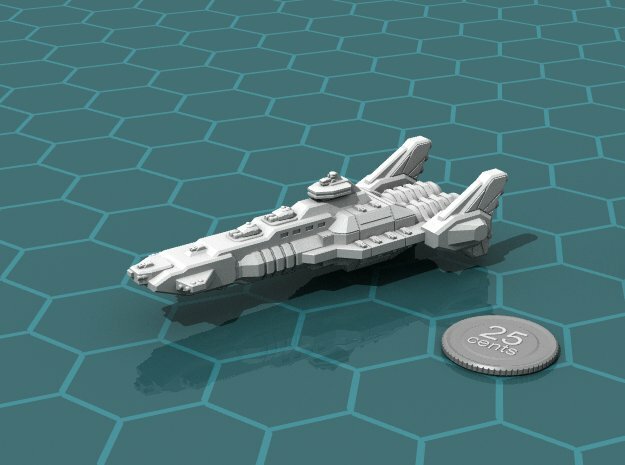 Union Battleship in White Natural Versatile Plastic