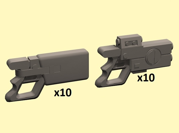 28mm Space Ruminant pistols in Tan Fine Detail Plastic