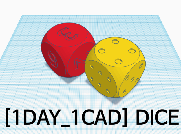 [1DAY_1CAD] DICE_number in Red Processed Versatile Plastic