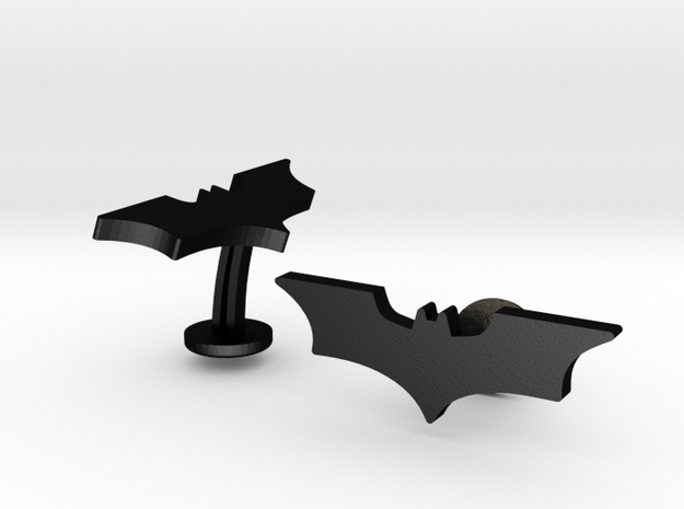 Batman Dark Knight Wedding Cufflinks in Matte Black Steel