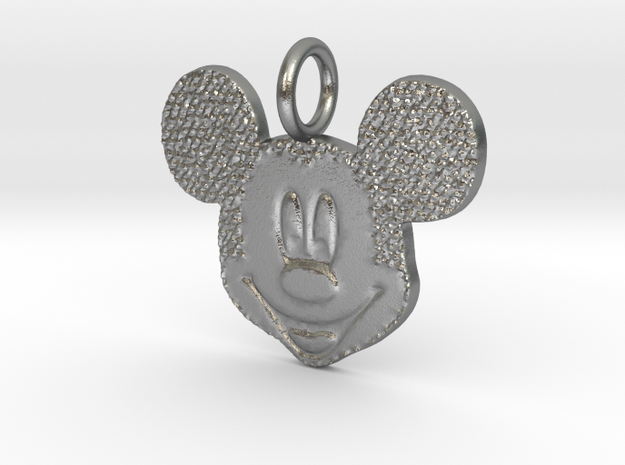 Mickey Mouse head  in Natural Silver